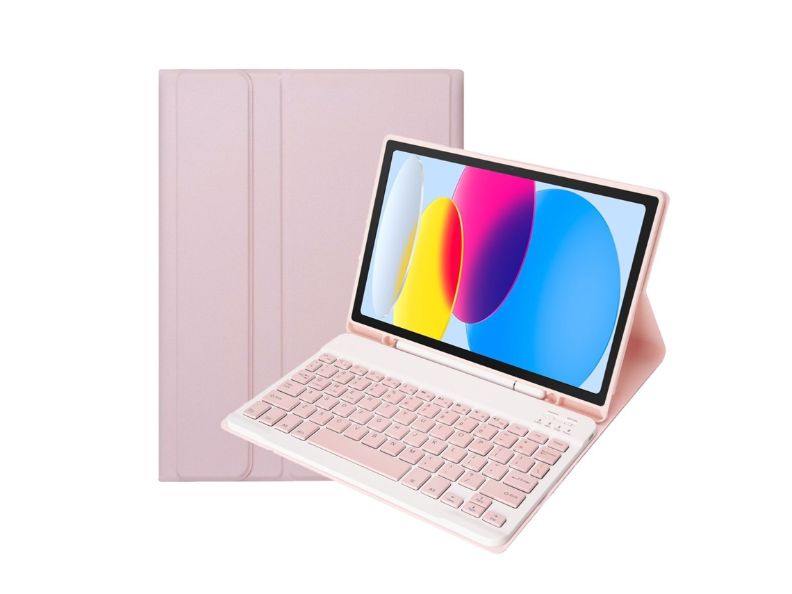 Lurelia Capa Com Teclado Bluetooth Para Ipad 9.7 2018 2017 Com Teclado Comum, Rosa