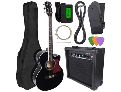 Conjunto Eag Bk Guitarra Eletroacústica. Amplificador V Tom