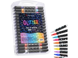 Canetas Marcadoras Com Glitter, Lápis De Cor De Ponta Dupla Para Arte