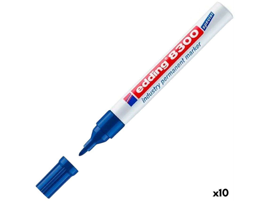 Marcador Permanente EDDING 8300 Azul 10 Unidades
