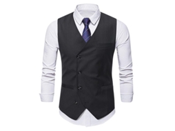 2026 chaleco de Cuello En V para Hombre Mystdiy Talla S a 2xl Estampado Liso Un Botón Otoño Casual