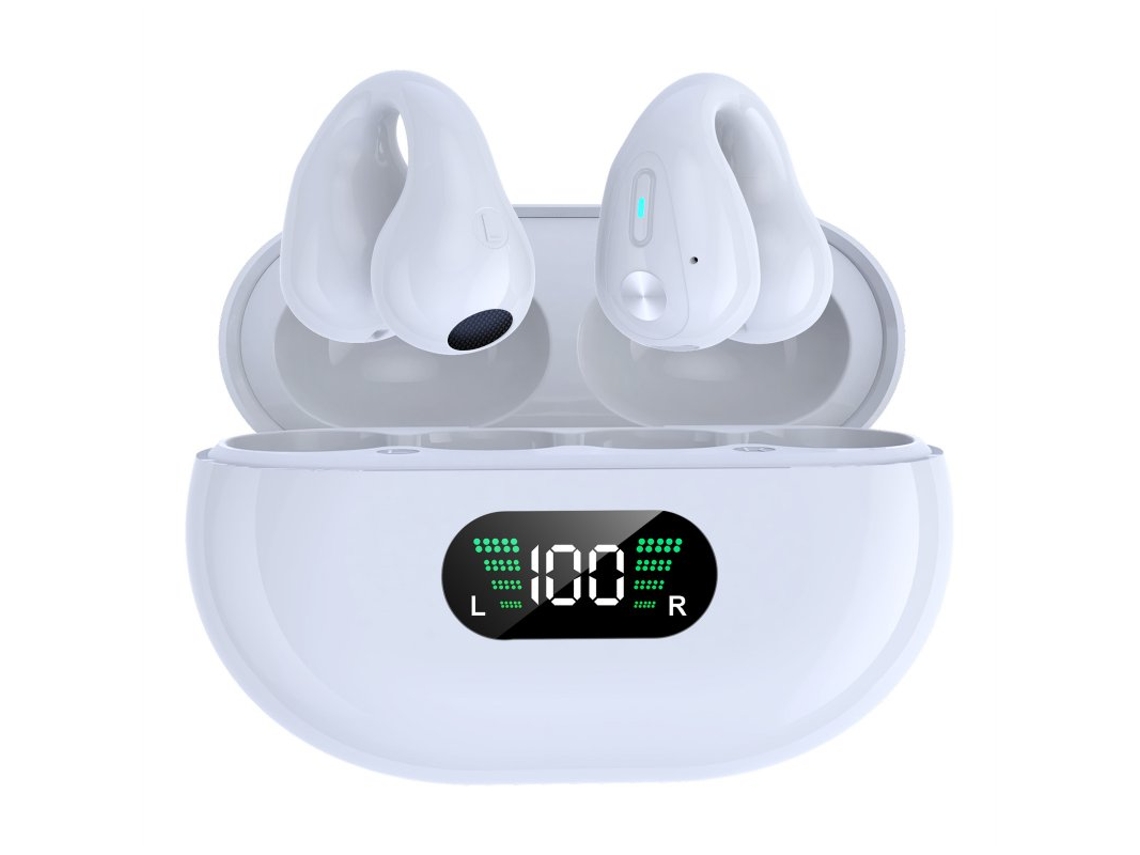 Auriculares Bluetooth True Wireless Q80 5.3 Condução Óssea com Clipe Branco