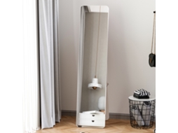 Espelho De Pé E Parede Retangular Dim. 37l X 43l X 156h Cm Madeira Aspecto Branco