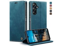 Capa Para Samsung Galaxy A16 5g Multifuncional Horizontal Flip De Couro Para Telefone Azul