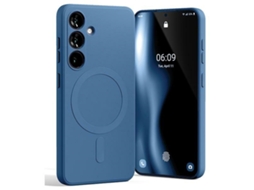 Capa Magsafe para Samsung Galaxy S24 S MERCURY Silicone Azul