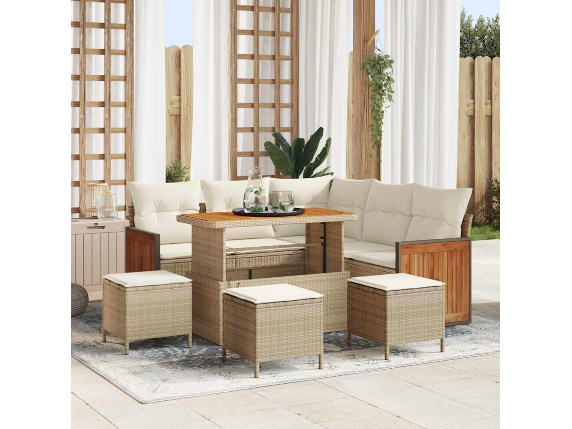 Vidaxl Conjunto De Sofá De Jardim 9 Unid. 7-número De Lugares