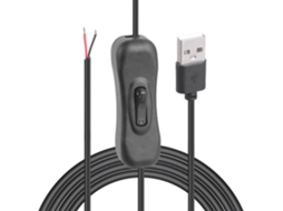 Cabo De Alimentação Usb 5v, Macho Para 2 Pinos, Fio Desencapado Com