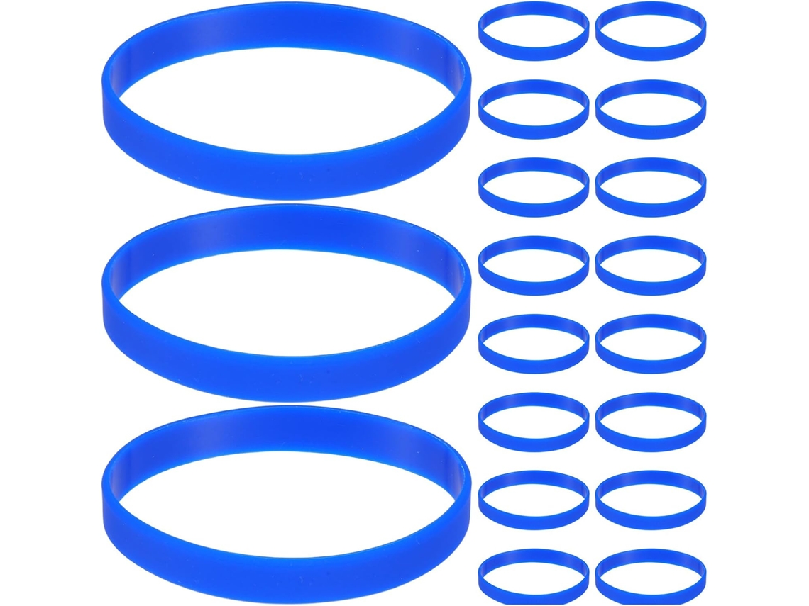 Pulseiras de silicone sólidas e elásticas Sosoport, azul escuro, pacote com 60 unidades, tamanho ajustável unissex.