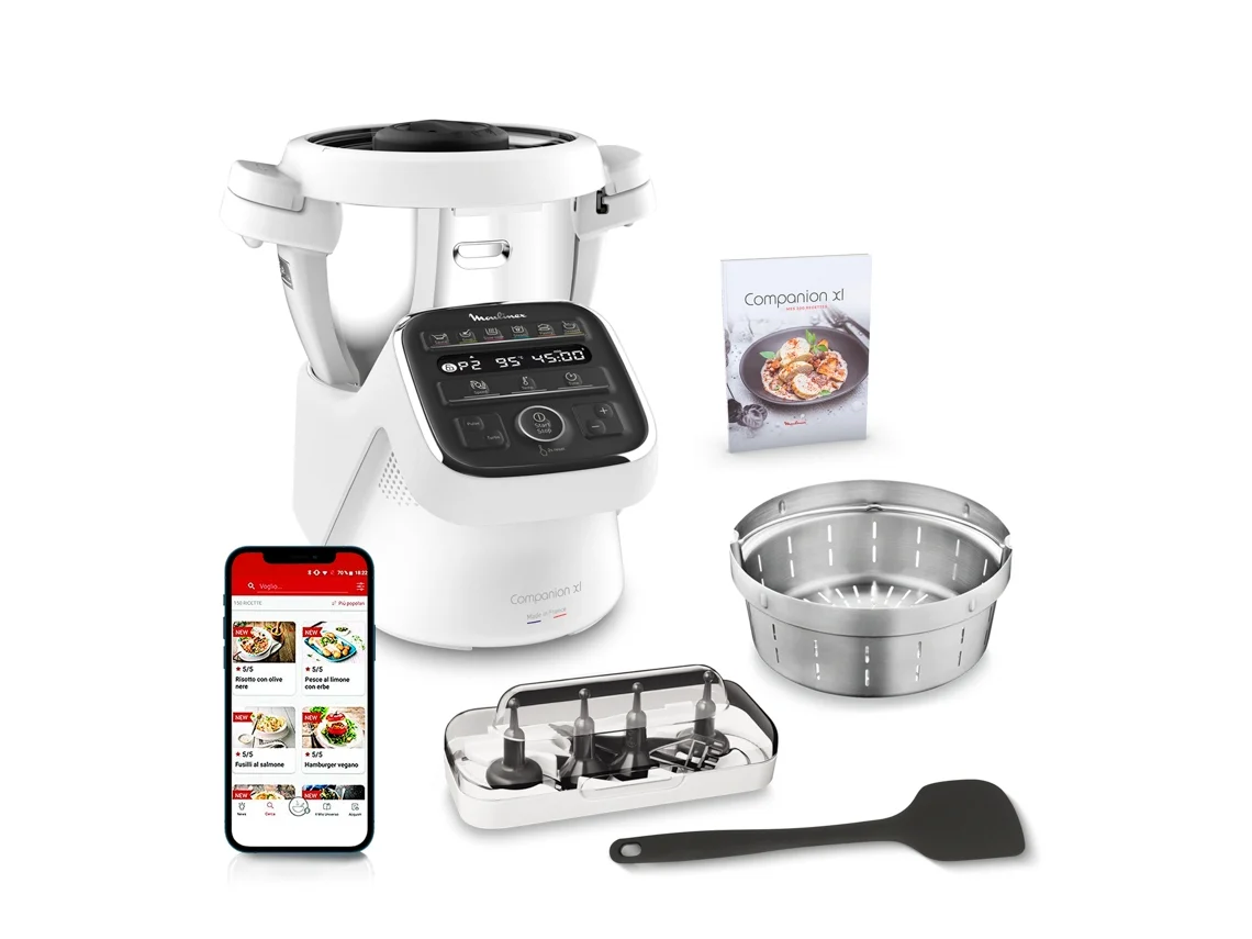Robôs de Cozinha MOULINEX Companion XL HF80DB10 (Outlet Grade A - 3 L - 1550 W - 6 acessórios)