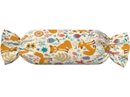 Almofada Cilíndrica Fofa Formato de Doce com Estampa Floral 100 % Poliéster Ideal para Viagens, Casa e