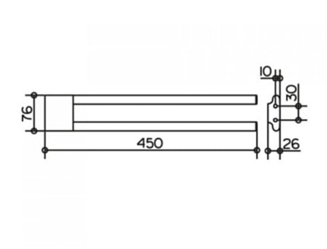 Toalheiro Keuco Edition 400 11518, 2 Peças, Fixo, Projeção 450 Mm, Cor Cromado