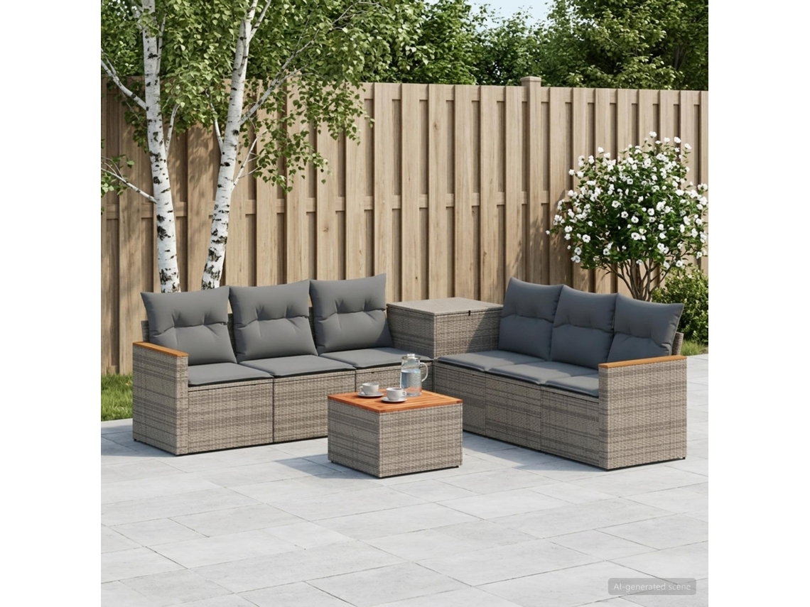 Vidaxl Conjunto De Sofás 8 Unid. Cinza E Cinza Escuro