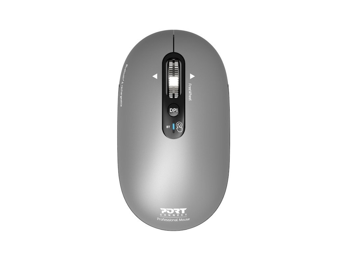Rato Bluetooth PORT DESIGN Pure MAC 910009 (4 Botões - Até 3200 DPI - Cinzento)