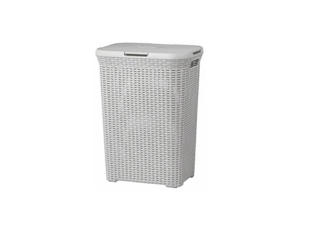 Cesto de Lavandaria Natural Style 60L Cinza Claro Curver