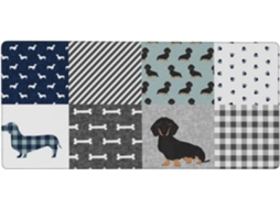 Silhueta de Dachshund, Raça Cachorro, Preto e Castanho, Mousepad Computador Grande Formato, com Base Borracha