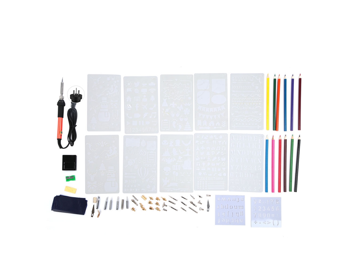 Kit De Ferramentas De Gravura Em Madeira Com Caneta De Queimadura, Ferro De Solda E 73 Peças 220v