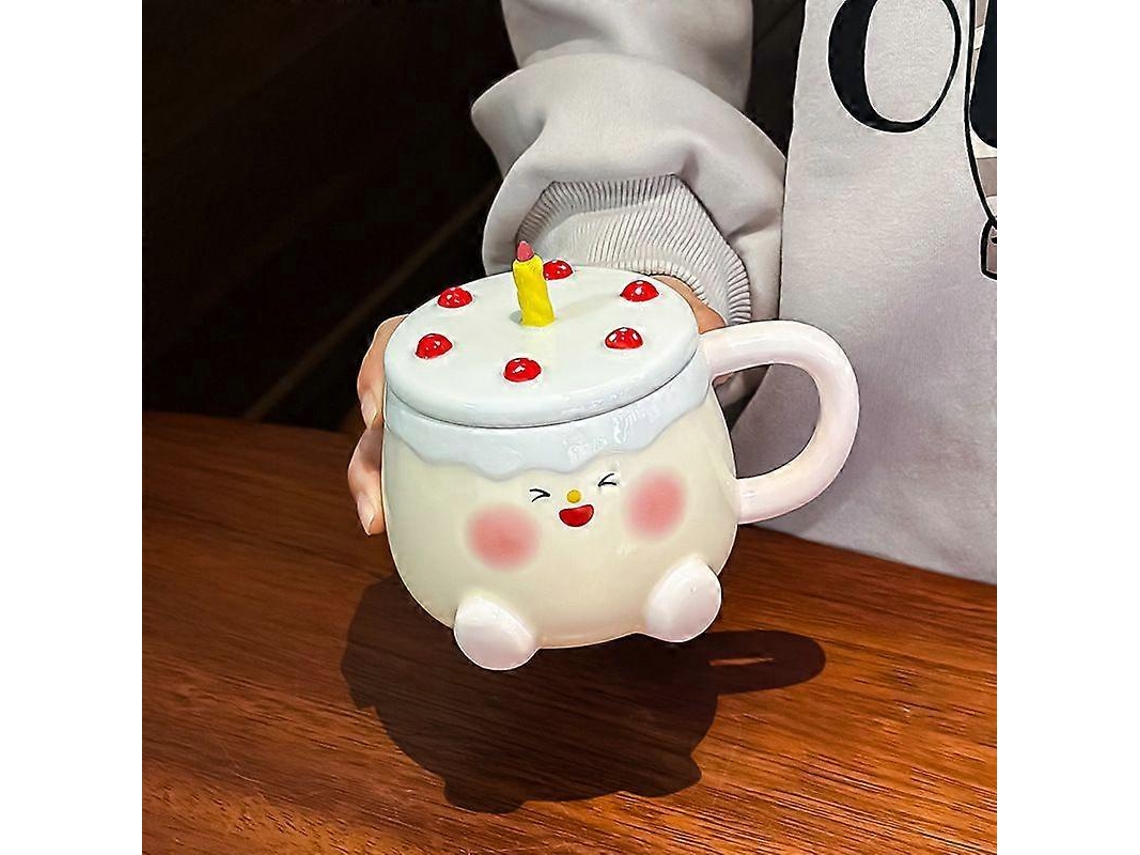 Caneca De Cerâmica Para Presente Aniversário, Água Em Formato Bolo Alta Qualidade, Criativo Namorada, Fofa Uso Domésticod Aquaforge