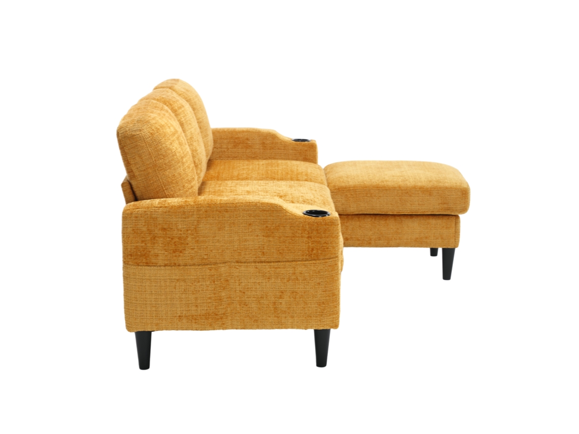 Sofá modular sem estrutura, 2 lugares, espuma 32d, chenille, antiderrapante, verde, sem montagem ORBITRA COMMERCE