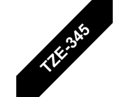 Fita Laminada Compatível Brother Tze345 Texto Branco / Fundo Preto 18Mm X 8M