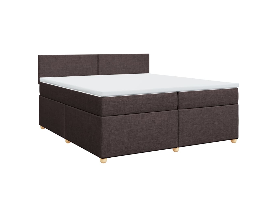 Cama com Molas/Colchão 200x200 Cm em Tecido Castanho Escuro MAISON EXCLUSIVE