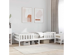 Vidaxl Estrutura de Cama Sem Colchão 80x200 Cm Pinho Maciço Branco