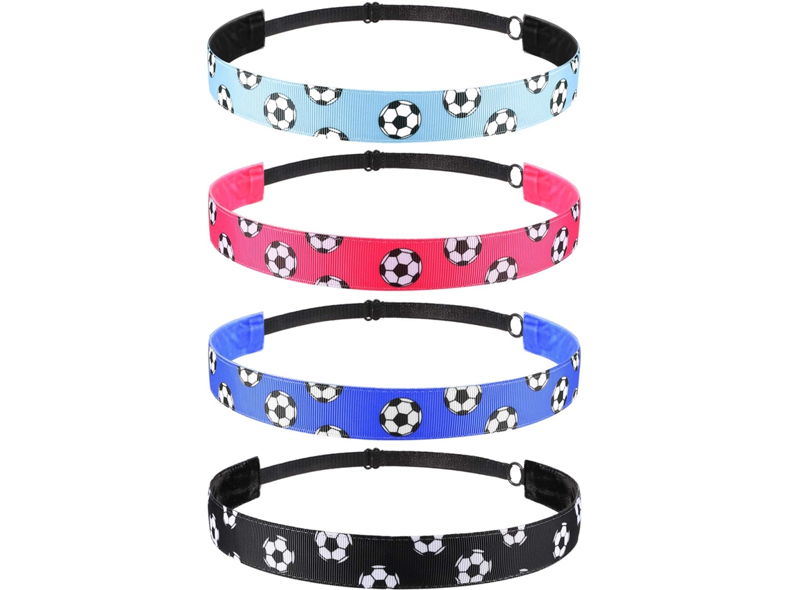 Faixas De Cabeça Antiderrapantes Ajustáveis Para Futebol Futebol Americano Desportivas Para Meninas (preto Azul Vermelho Claro)