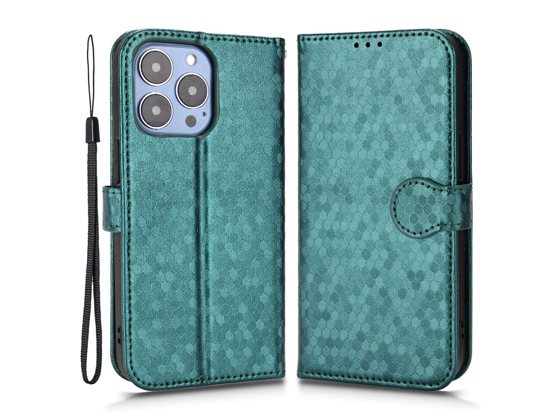 Capa Para Iphone 15 Pro Max Pele Sintética Anti-choque Verde