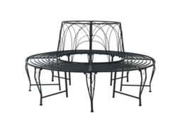 Vidaxl Banco De Árvore 8-número De Lugares Ø 160 X 89 Cm Aço Preto