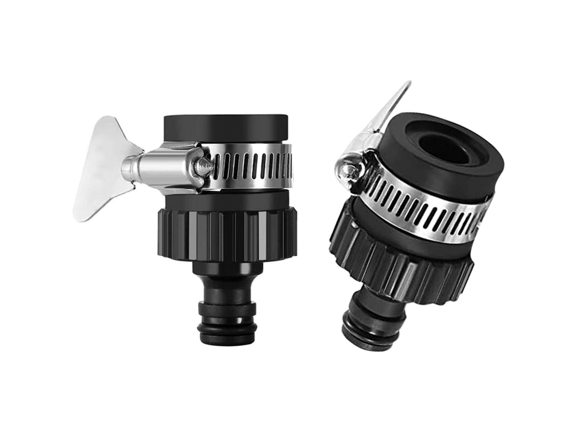 Conector Universal Para Torneira 16mm Wisehub 2 Peças Acessórios De Mangueira De Jardim Cozinha Com Abraçadeiras
