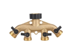 Bocal Divisor De Mangueira De Latão De 3/4" Com 4 Vias, Conector Adaptador Para Mangueira