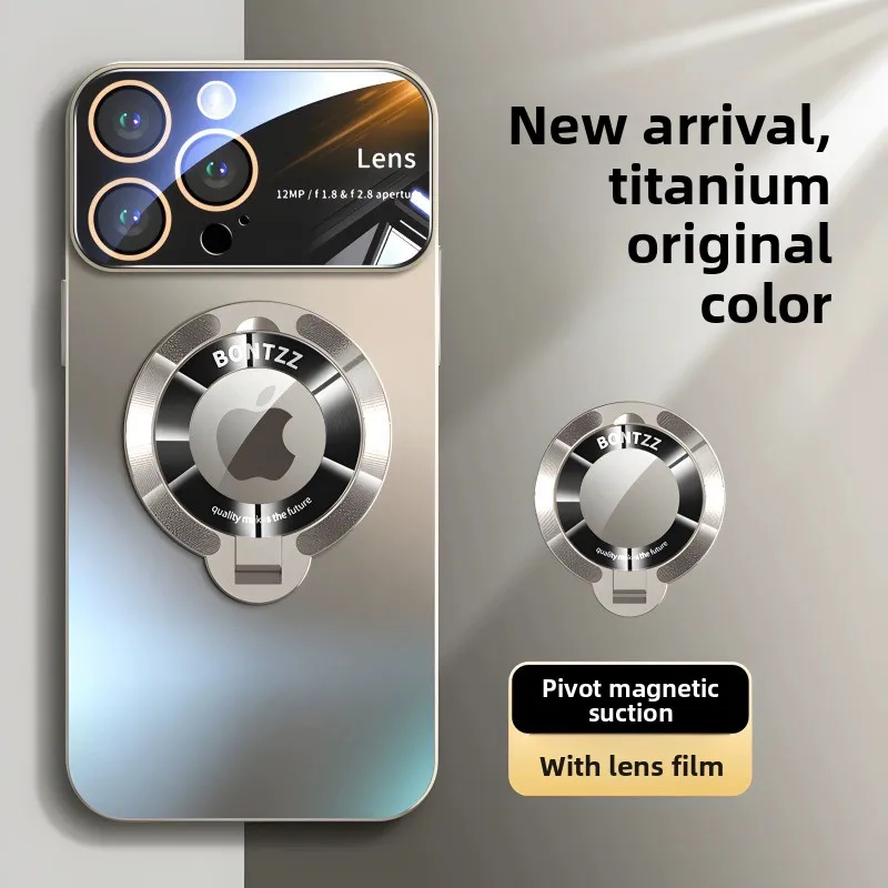 Capa Protetora Com Suporte Em Policarbonato Fosco (cinza) Para Iphone 13, Compatível Com Magsafe.