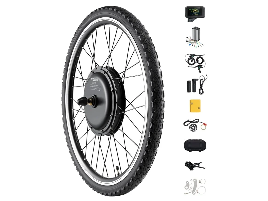 Kit de conversão para bicicleta elétrica VEVOR 1000 W 420 RPM 650 x 650 x 190 mm
