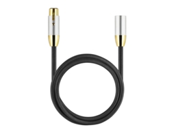 Cabo De Áudio Xlr Macho Para Fêmea Pearl Silver Com Revestimento Trançado Em Nylon
