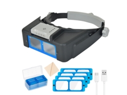 Óculos De Aumento Com 4 Luzes Led Recarregáveis ​​via Usb Para Trabalhos De Precisão. Aquaforge