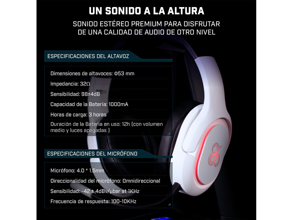 Auriculares Gaming NEWSKILL Scylla Ivory Wireless PC PS4 PS5