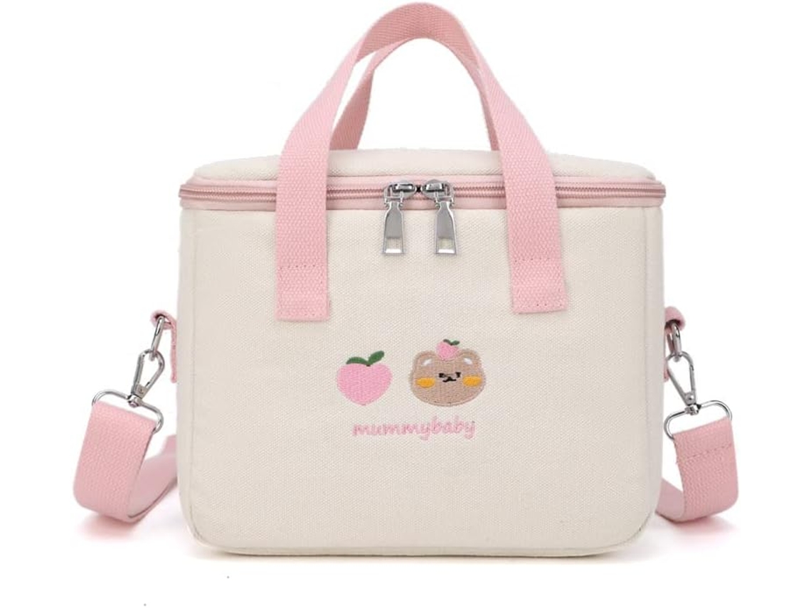 Lancheira Kawaii Bolsa de Almoço Bordada Fofa Aquaforge Bolsa Térmica Reutilizável