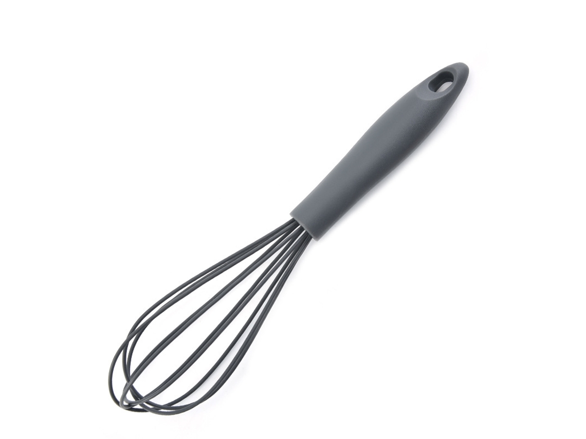 Batedor De Silicone Cinza Qualidade Alimentar, Peça Única, Resistente E