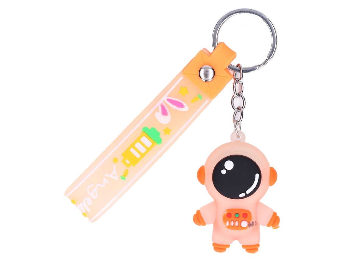 Ats chaveiro Astronauta Cartoon 3d Figura Fofa Pingente para Carteira Mochila Carro Decoração Laranja para Homem Mulher
