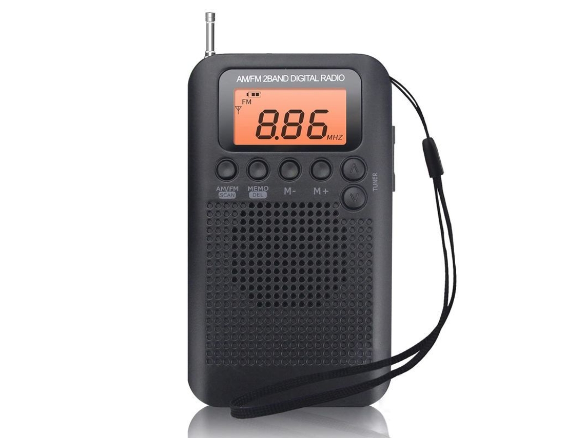 2026-rádio Portátil Mini Com Alto-falante, Relógio Despertador E Temporizador Preto