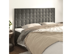 Cabeceira De Cama 4 Pcs Veludo 90x5x78/88 Cm Cinzento Escuro Lovely Home