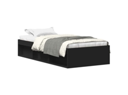 Bed Frame, Bed Frames Vidaxl Preto Madeira Processada (90 X 190 Cm)