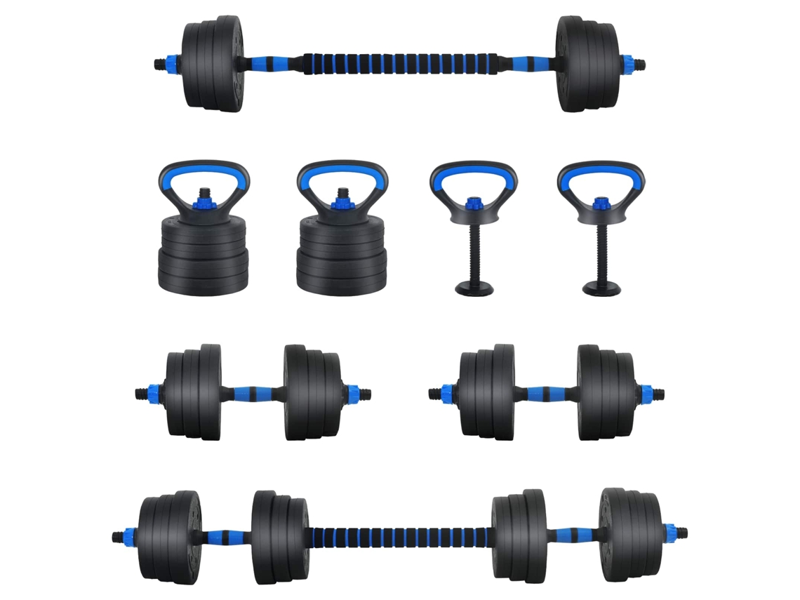 Conjunto 1 Conjunto De Halteres Vidaxl Preto Pvc (121 X 19,5 X 19,5 Cm)