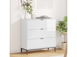 Vidaxl Buffet Branco Brilhante 79,5 X 33 X 82 Cm Madeira Processada
