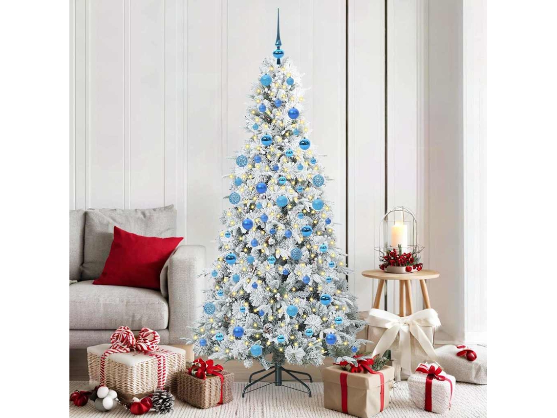 Vidaxl Árvore De Natal Articulada Artificial Branco 180 Cm Pe E Pvc
