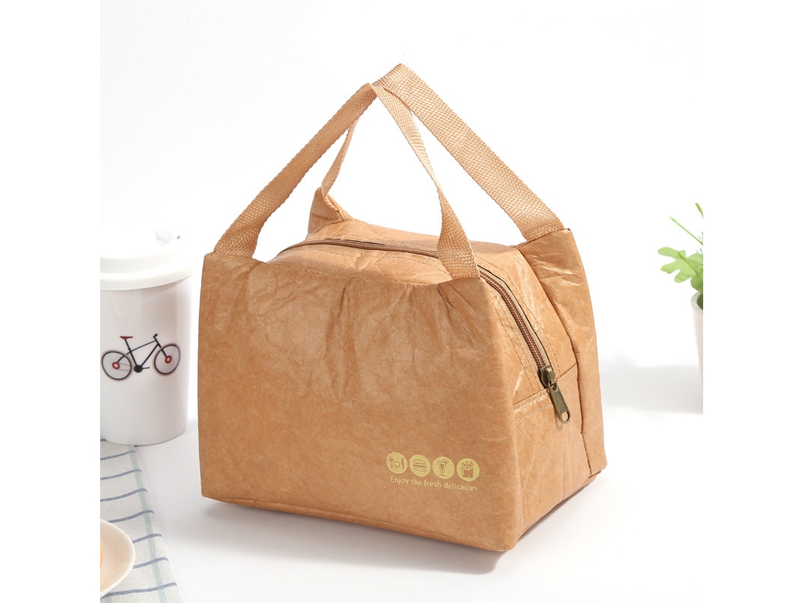 Sacola De Almoço De Papel Kraft Reutilizável, Bolsa Térmica Isolada Para Lanche, Refrigerador Para Piquenique Slowmoose