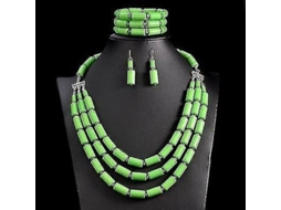 2026-juego De Joyería Para Mujer Con Collar, Pendientes Y Pulsera De Acero Inoxidable Dorado Verde