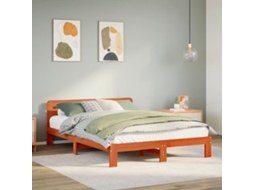Vidaxl Cama Sem Colchão 140x200 Cm Madeira Pinho Maciça Castanho mel