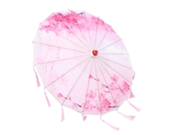 Laxiscreed Guarda-chuva De Seda Com Franja Para Fotos E Cosplay Na Cor Rosa