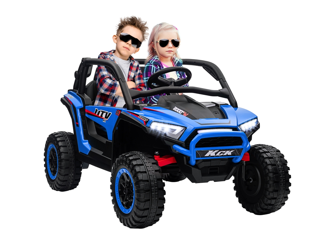 Veículo Utv 12v, 5-7km/h, 2 Lugares, Controle, Música, 1h Autonomia, Azul