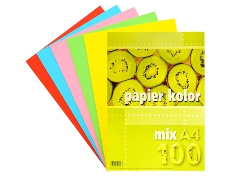 Papel para impressão colorida A4, 100 folhas Kreska